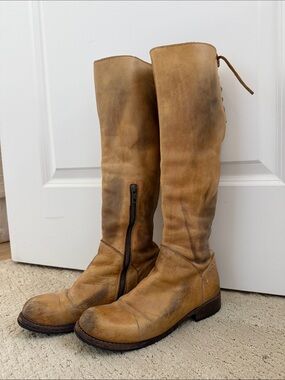 Bed Stu Tall Leather Riding Boots in Tan